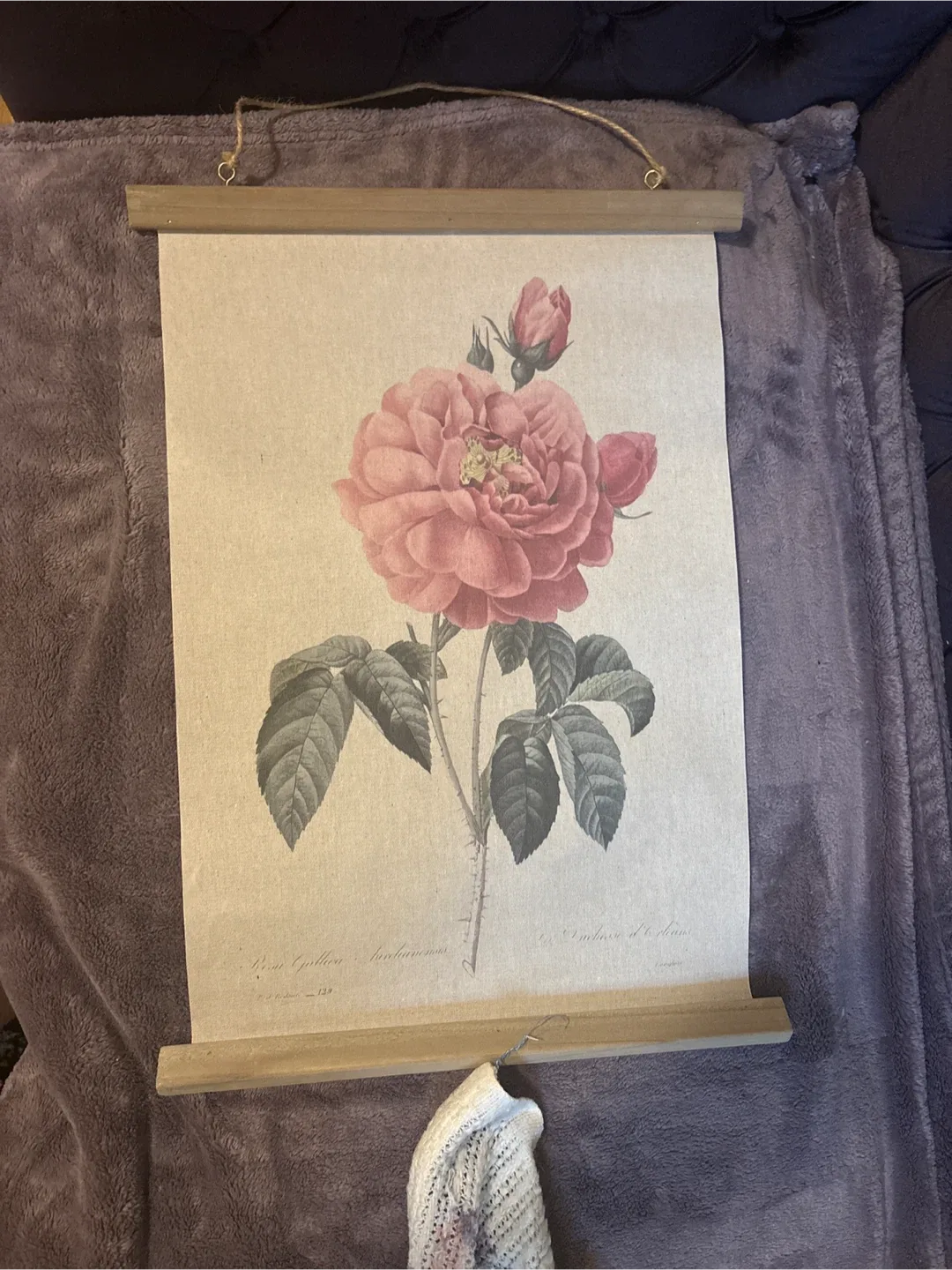 Botanical Rose Print Wall Hanging