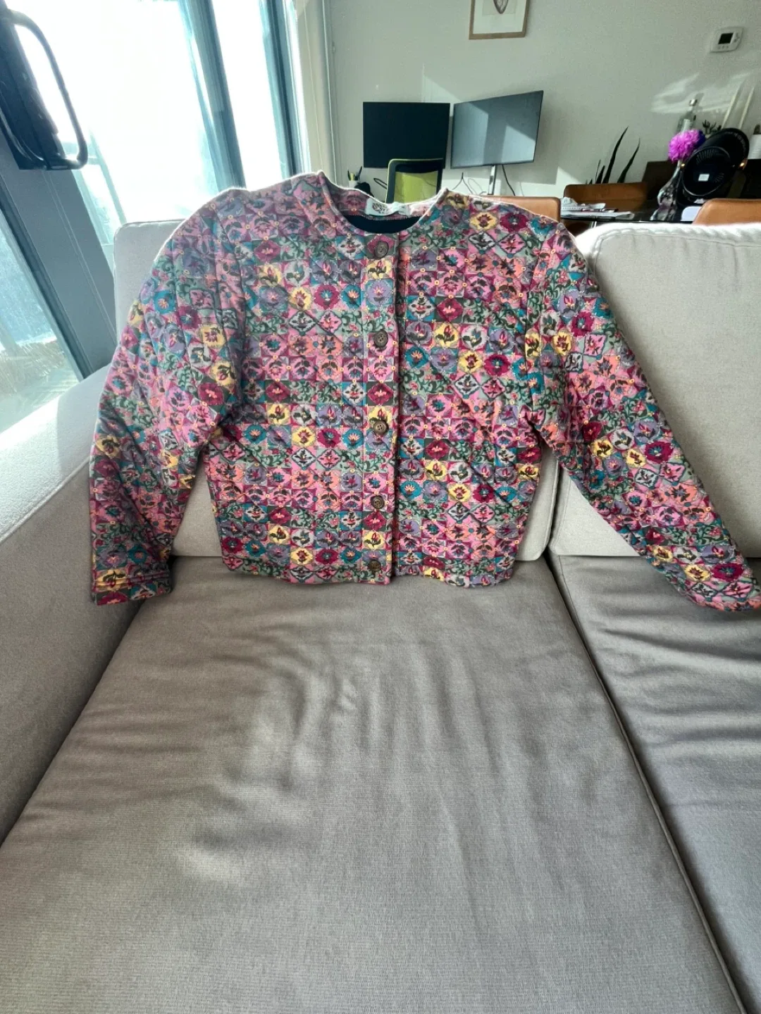 Strip Quilted Jacket and Skirt Set - Size M image indicator(2)