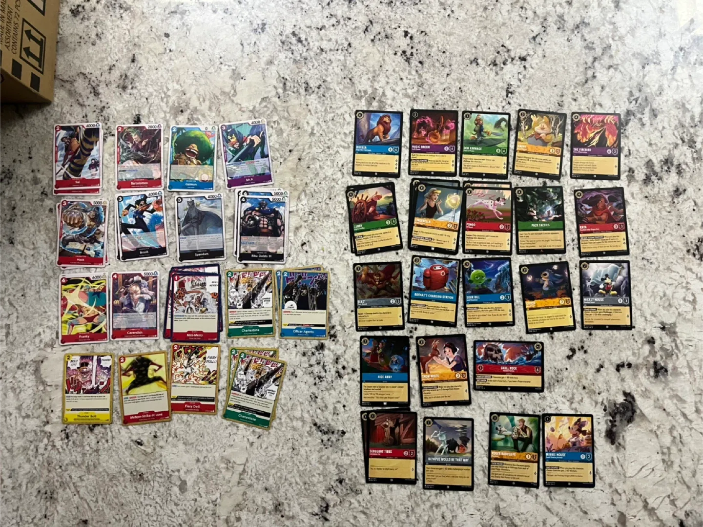One Piece & Disney Lorcana TCG Trading Cards Lot