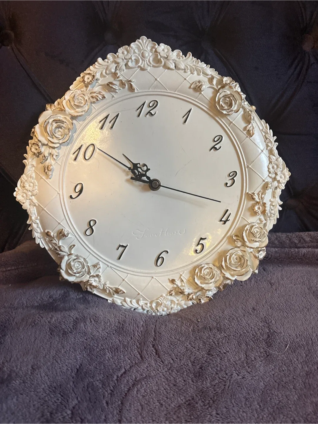 Swan House Floral Wall Clock