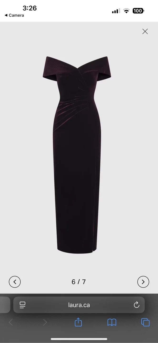 Laura Velvet Off-Shoulder Dress - Size 8 image indicator(4)