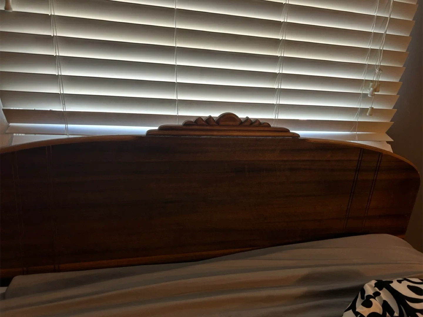 Antique Wood Headboard & Vanity Set image indicator(2)