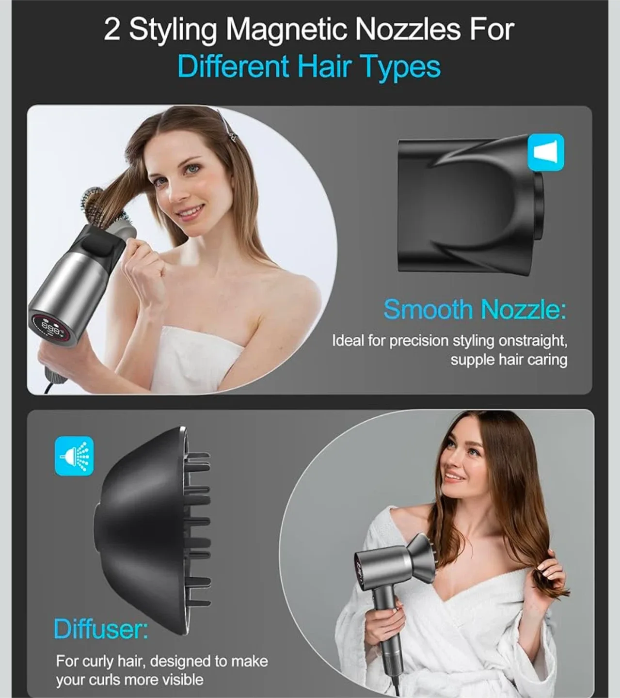 Hair Dryer with Magnetic Nozzles image indicator(4)