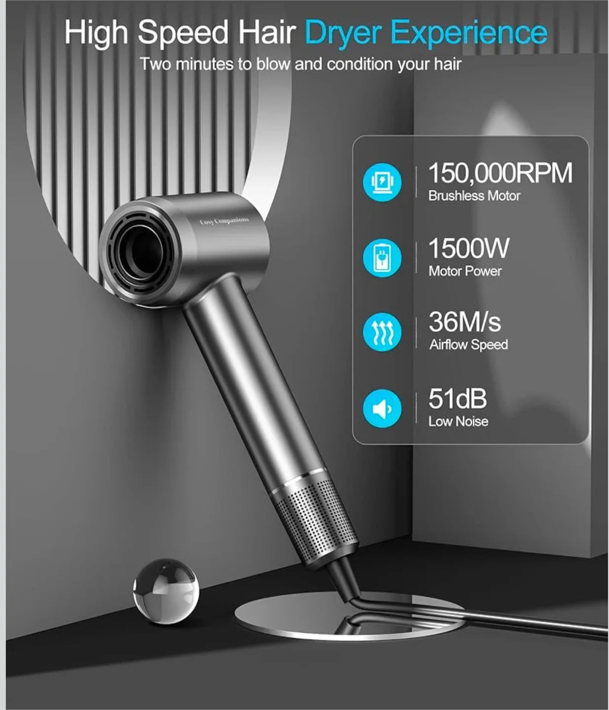 Hair Dryer with Magnetic Nozzles image indicator(8)