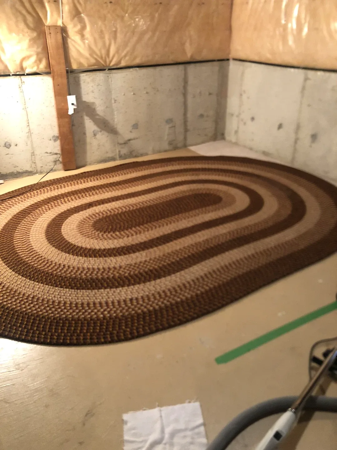 Braided Oval Rug - Brown & Beige