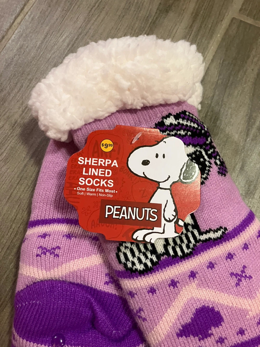 Peanuts Snoopy Sherpa Lined Socks - One Size - photo 2