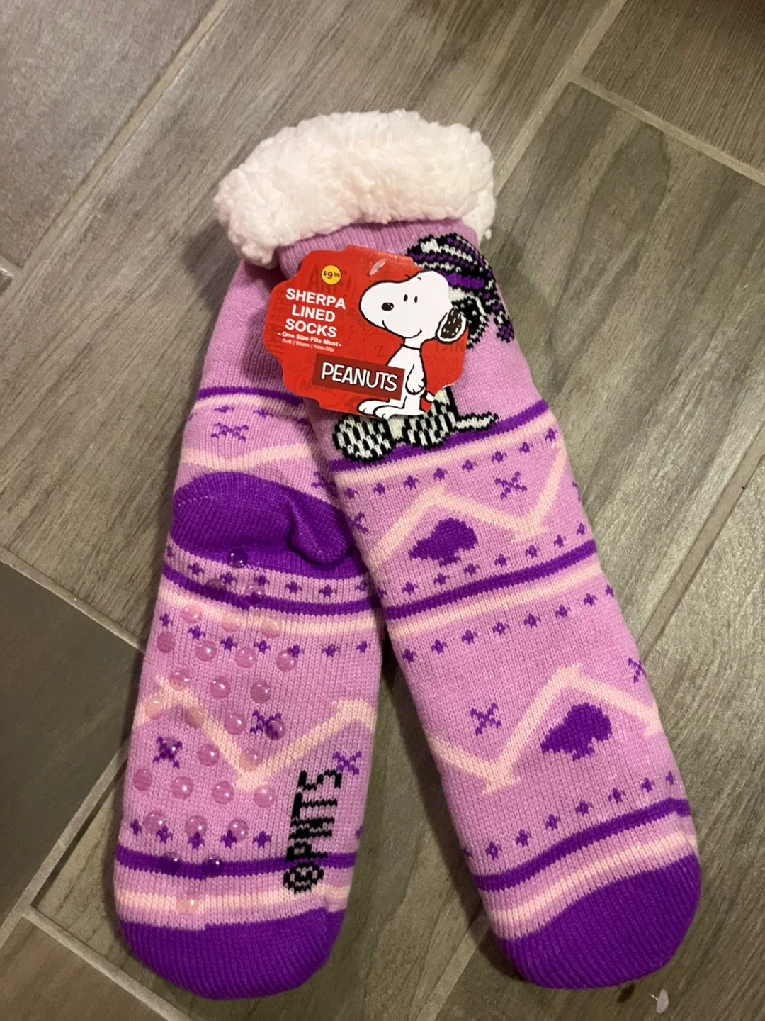 Peanuts Snoopy Sherpa Lined Socks - One Size