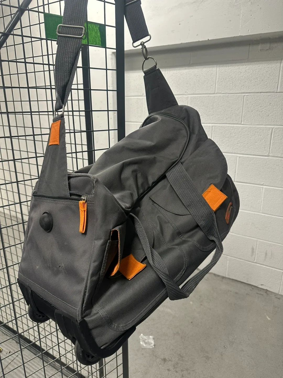 Rolling Carry-On Bag - Grey & Orange