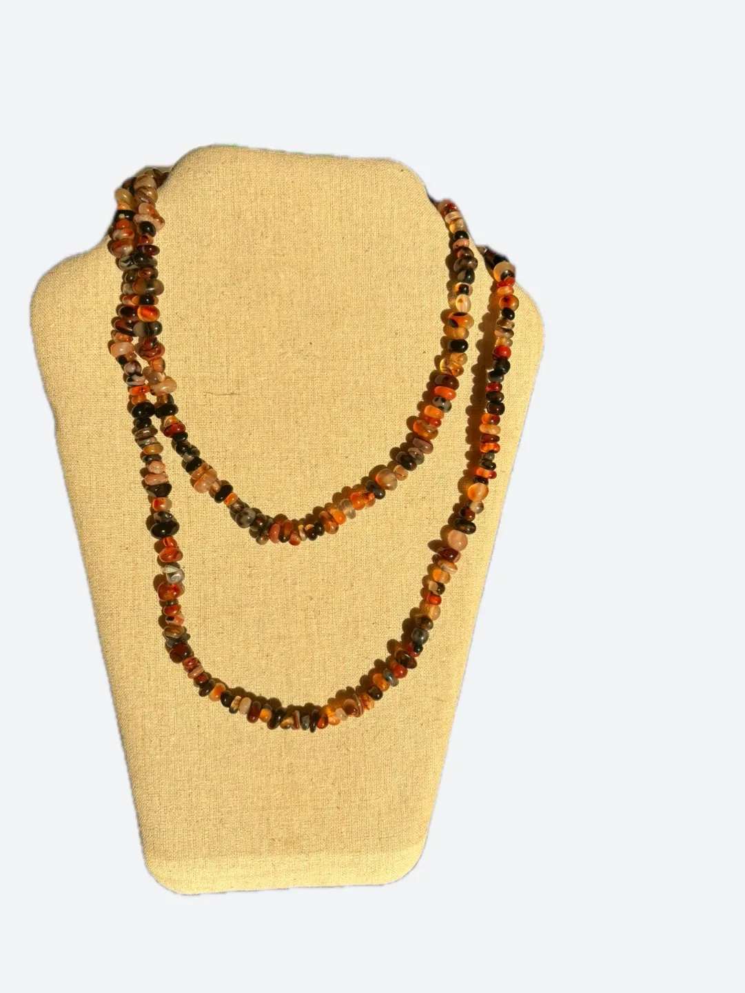 Beaded Necklace - Orange, Brown, Black image indicator(2)