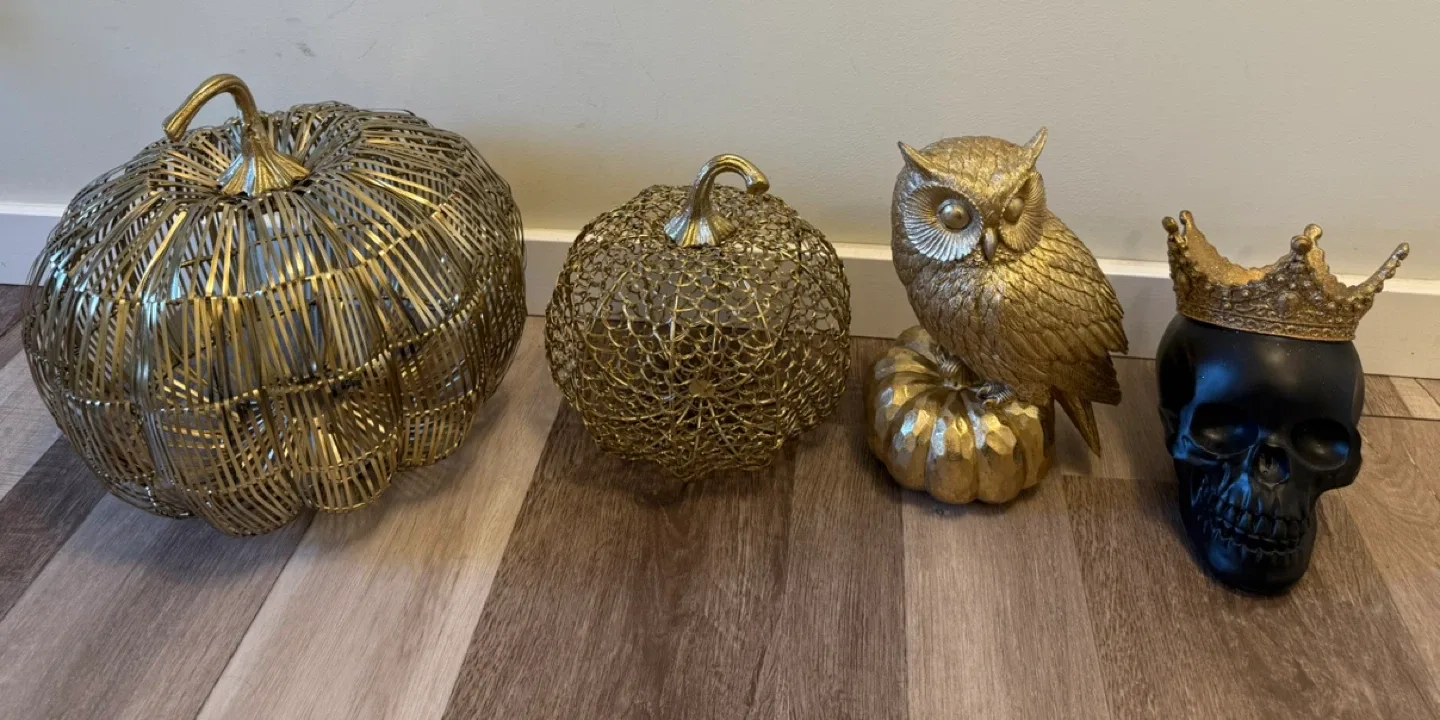 Gold theme Halloween decor