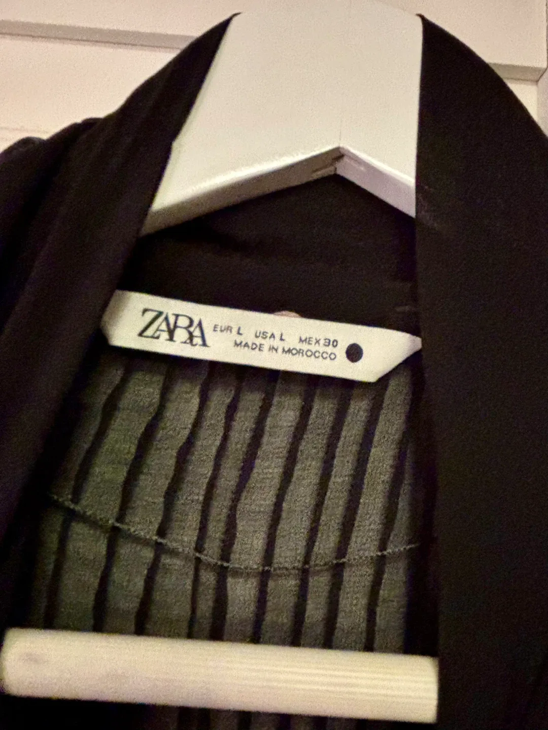 Zara Black Sheer Blouse - Size L image indicator(3)