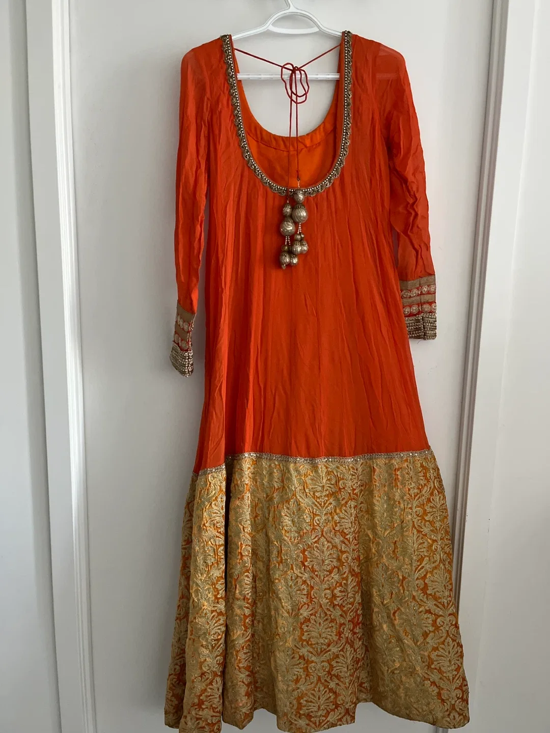Orange & Gold Embroidered Dress image indicator(5)