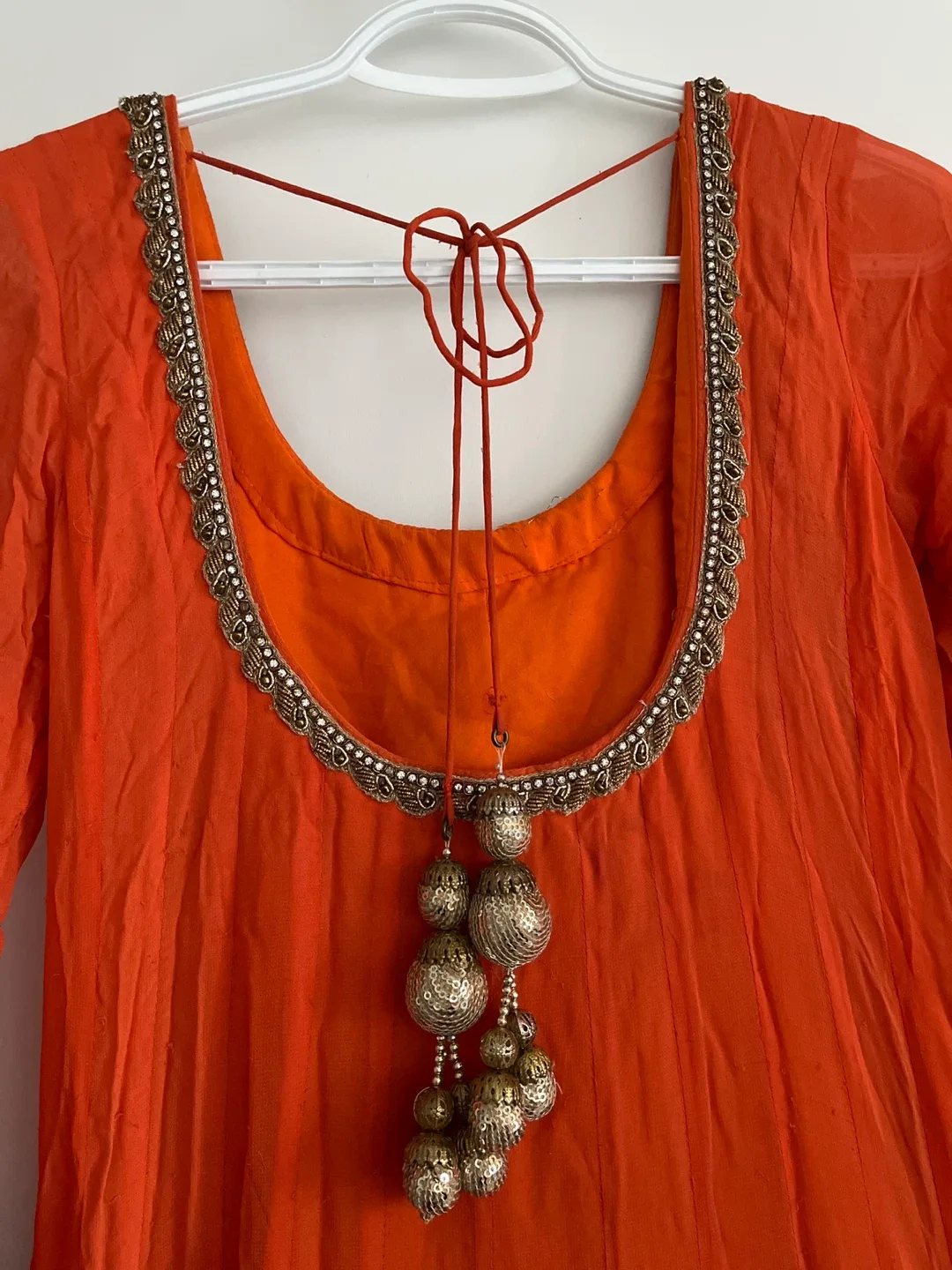 Orange & Gold Embroidered Dress image indicator(6)