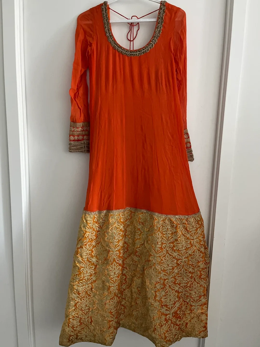 Orange & Gold Embroidered Dress