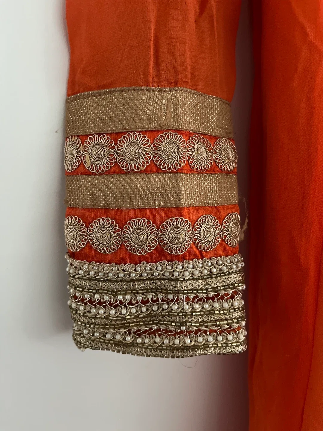Orange & Gold Embroidered Dress image indicator(3)