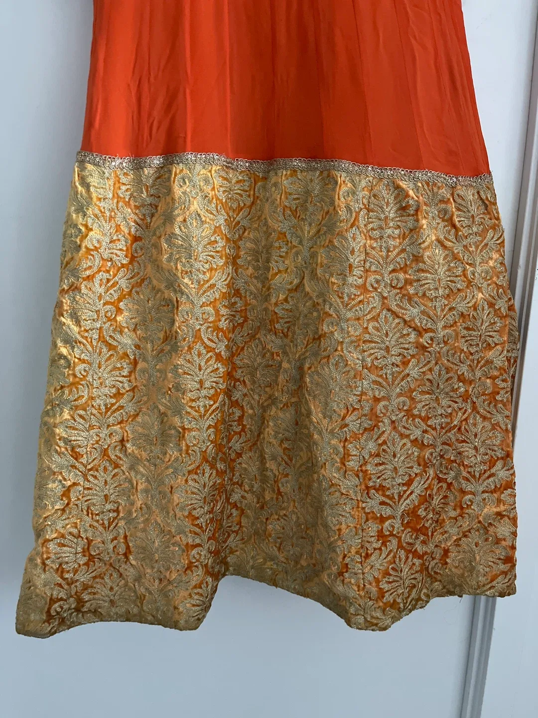 Orange & Gold Embroidered Dress image indicator(2)