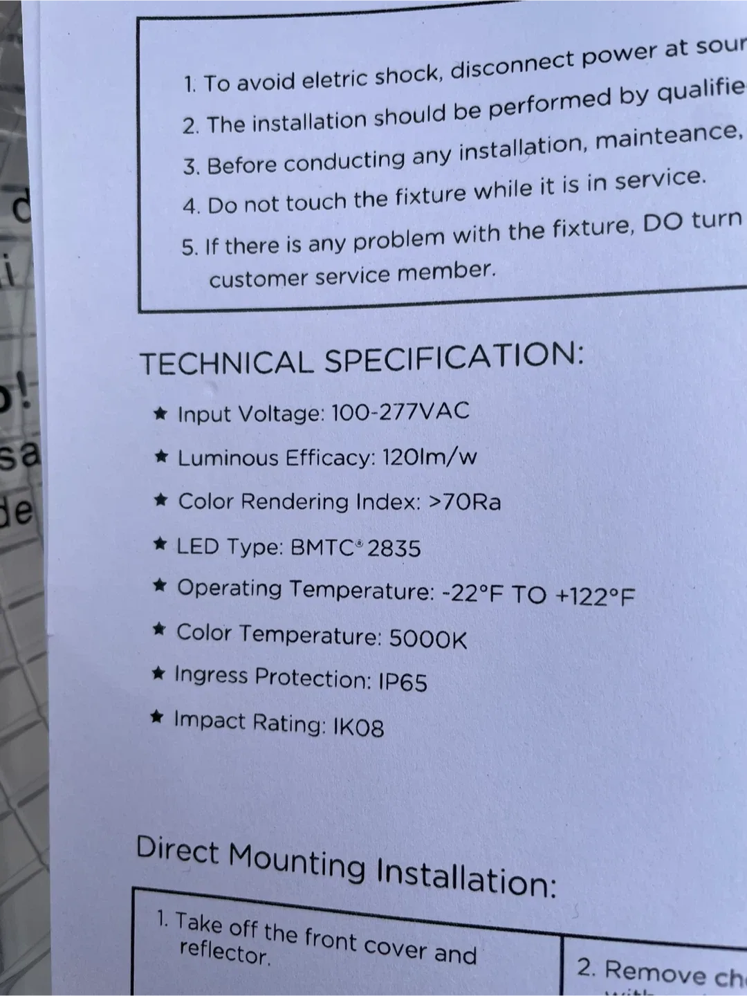 LED Canopy Light 50W, 6000lm, 10.4" x 10.4" image indicator(5)