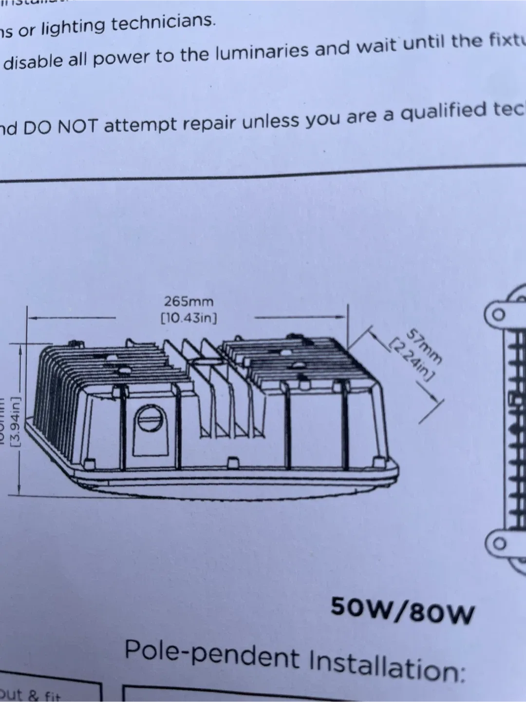 LED Canopy Light 50W, 6000lm, 10.4" x 10.4" image indicator(4)