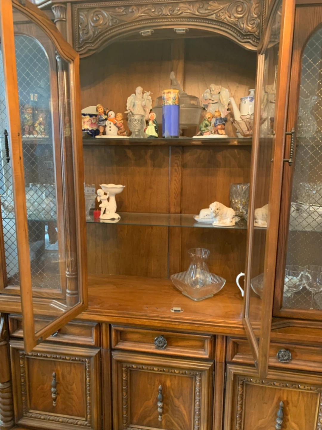 Vintage Wooden China Cabinet