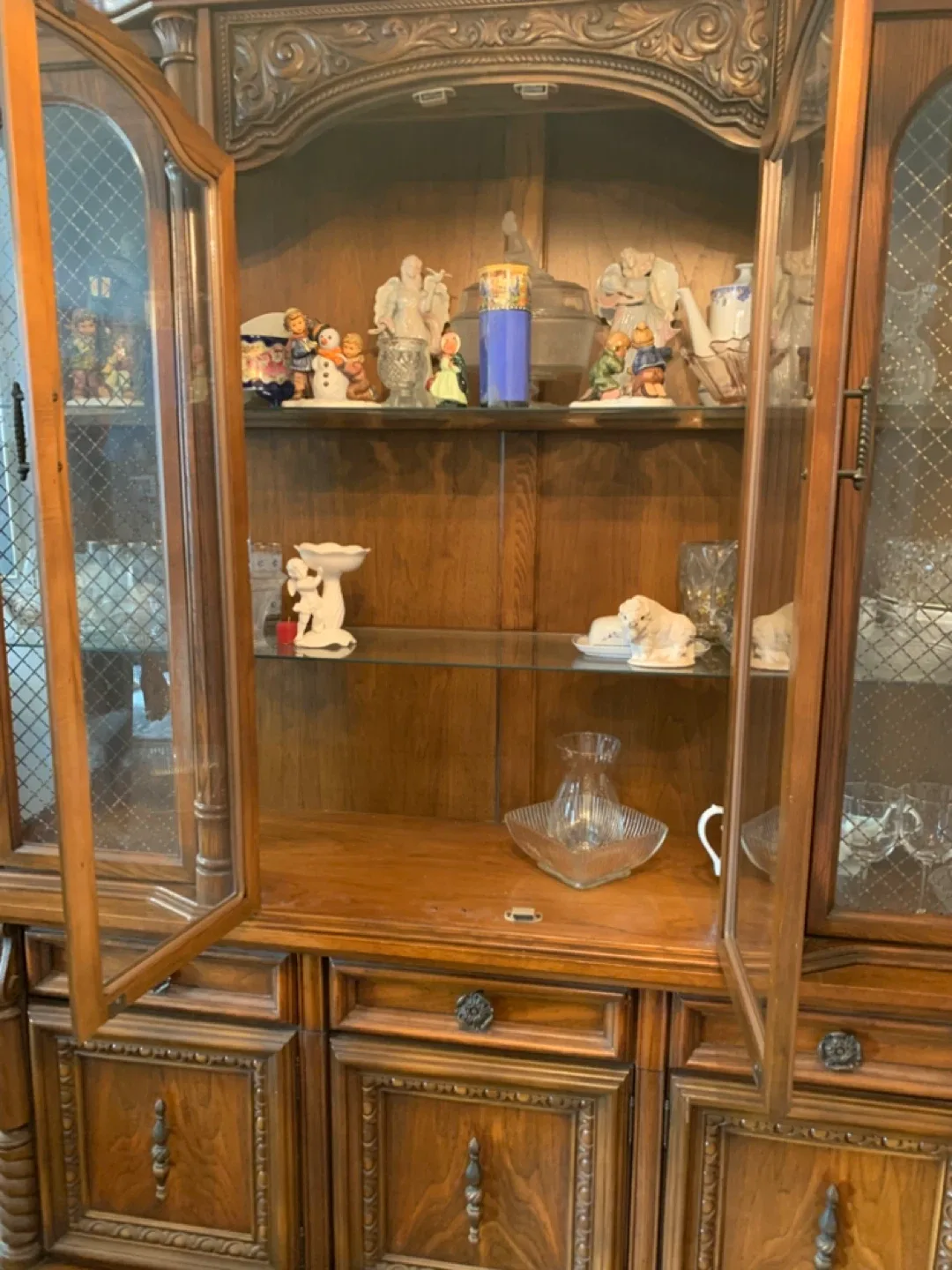 Vintage Wooden China Cabinet