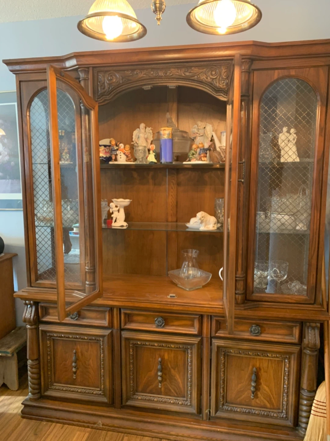 Vintage Wooden China Cabinet - photo 2