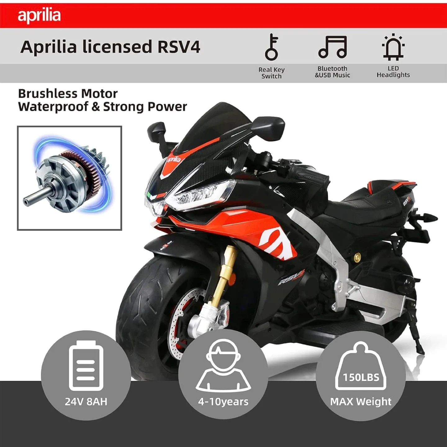 Aprilia RSV4 Kids Ride-On Motorcycle - Like New! image indicator(3)