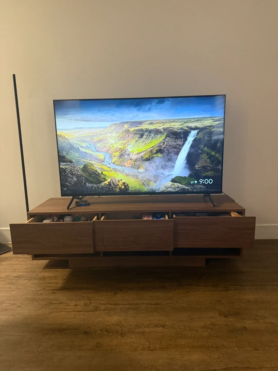 wooden media console
