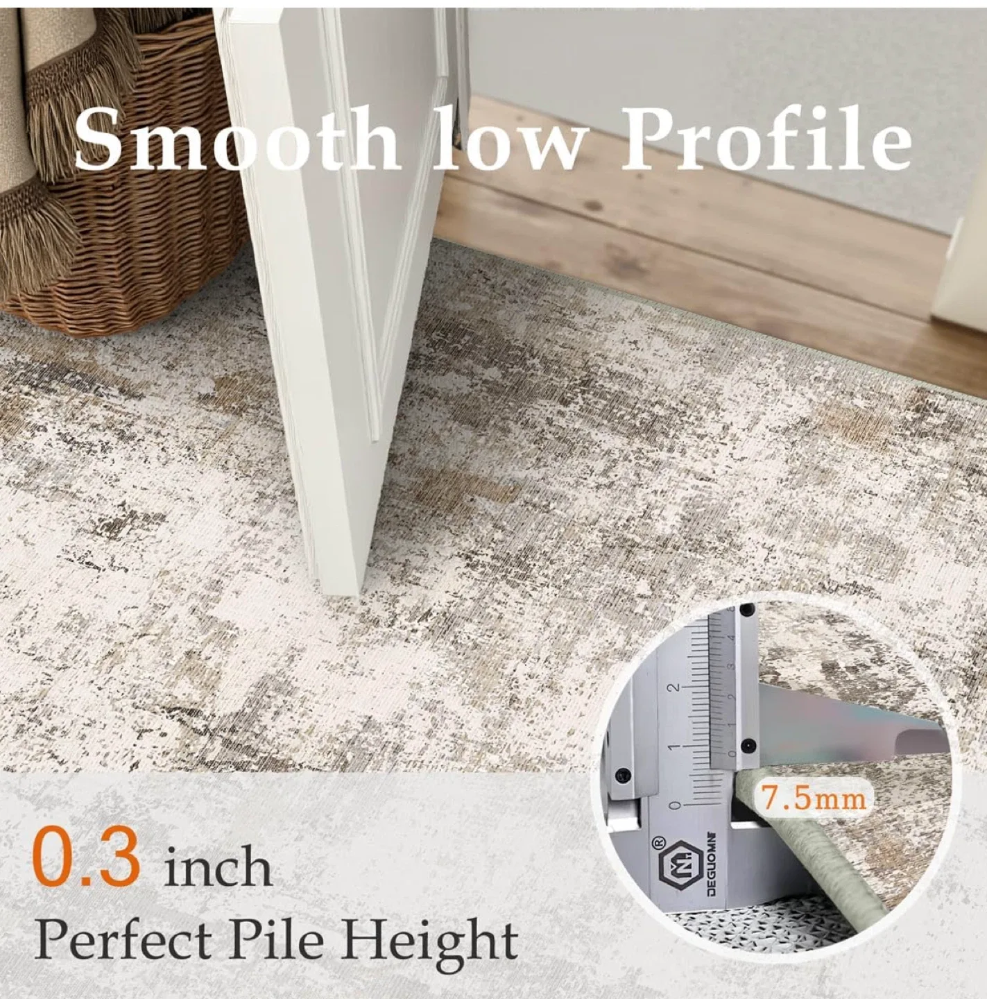 Distressed Abstract Area Rug 8x10 ft image indicator(2)