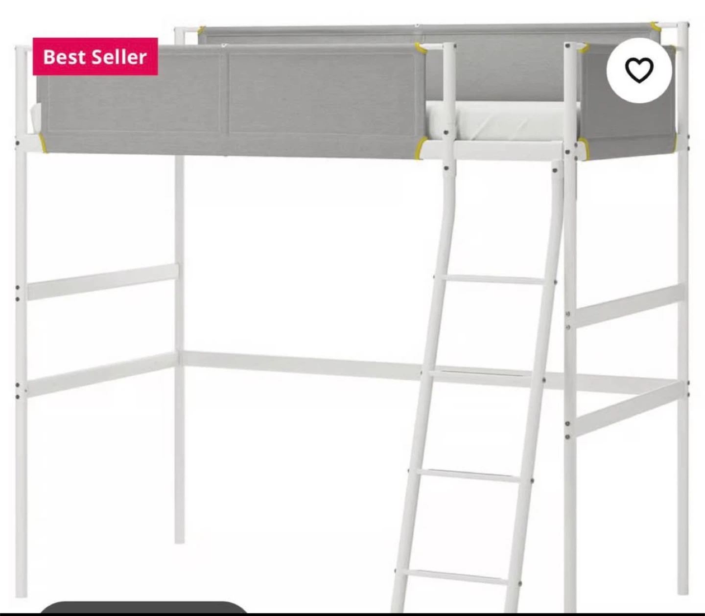 IKEA Loft Bed Frame - White mattress included - photo 2