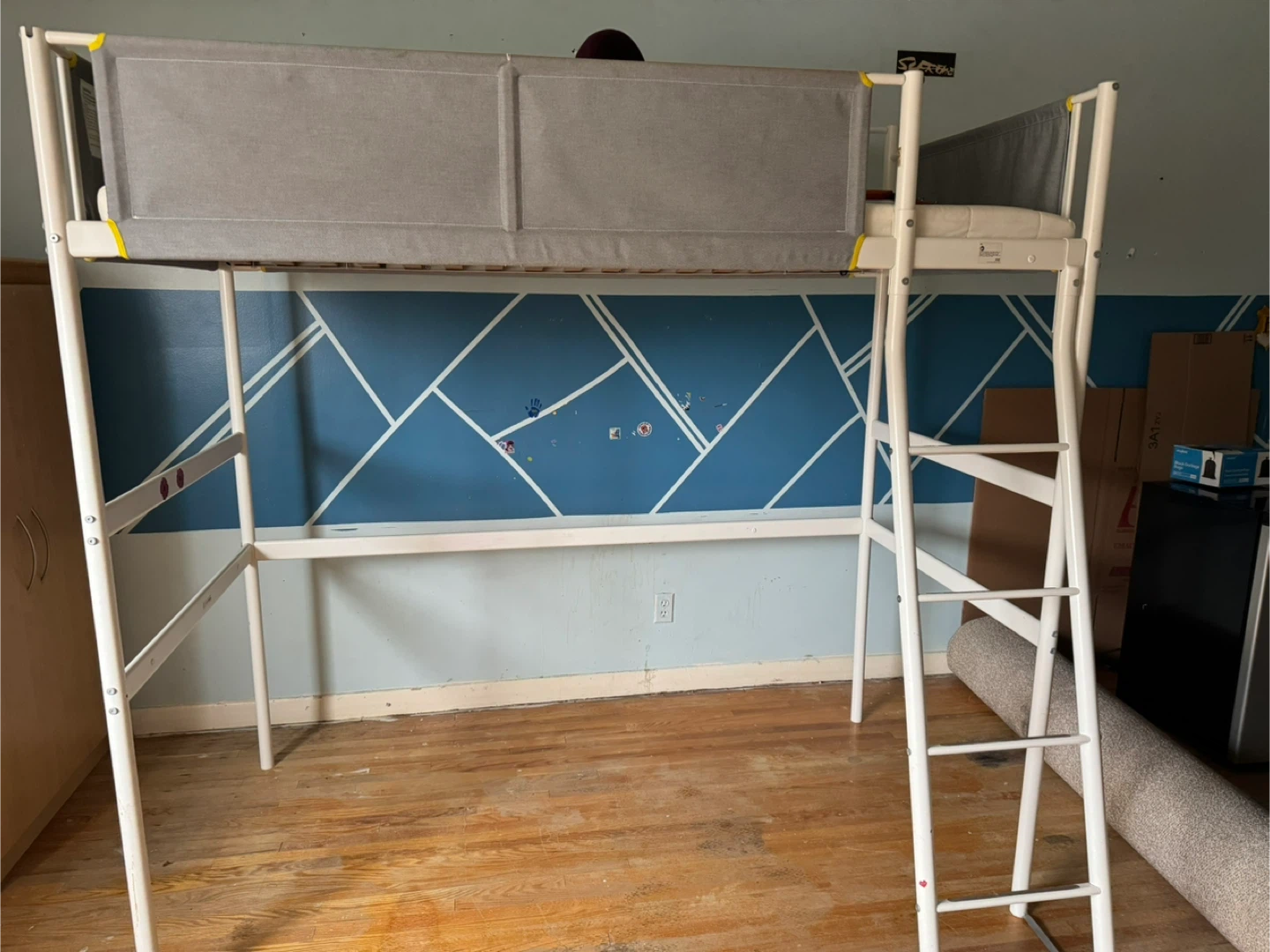 IKEA Loft Bed Frame - White mattress included - photo 3