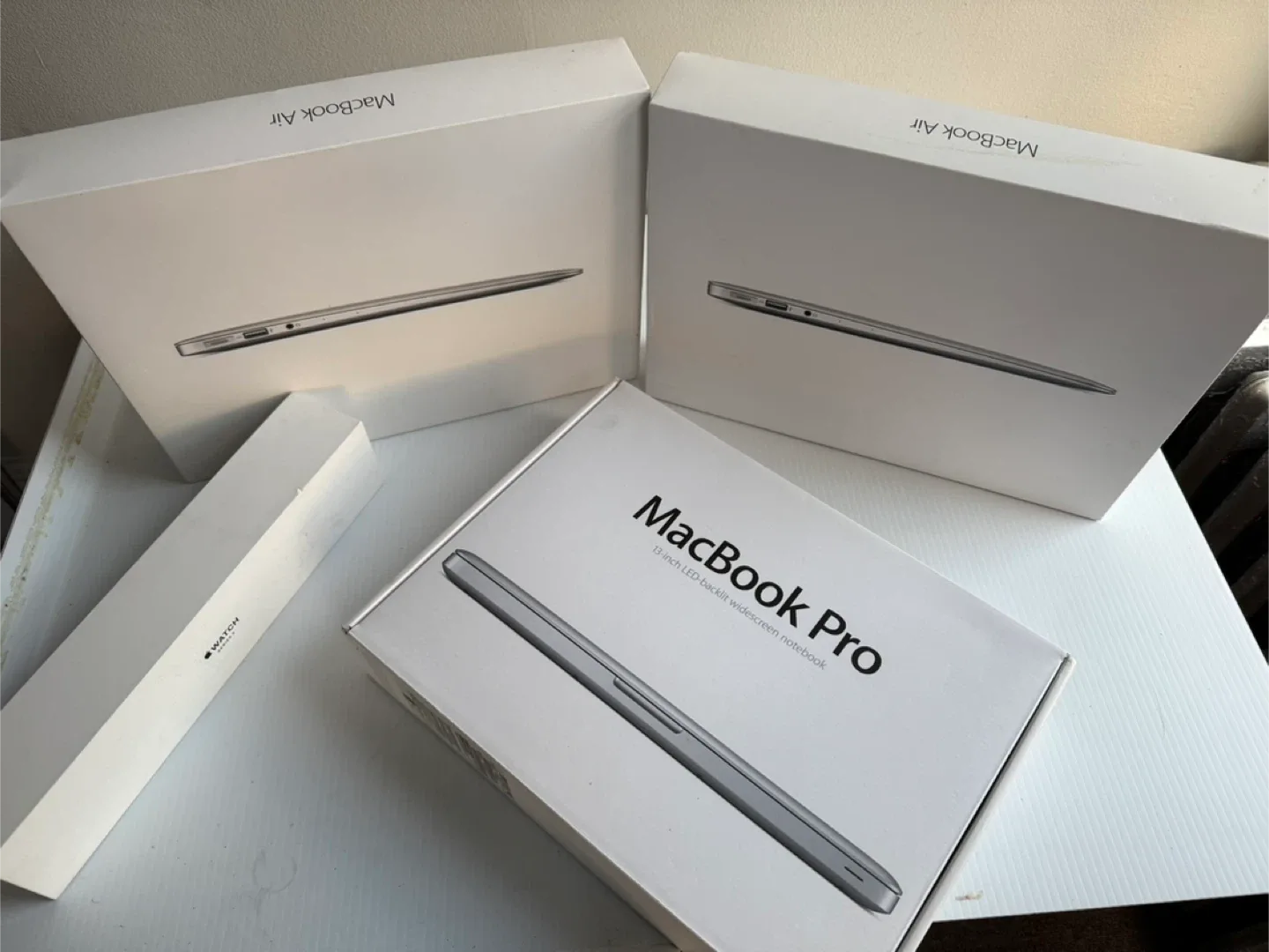Empty Apple Macbook Air MacBook Pro Apple Watch boxes