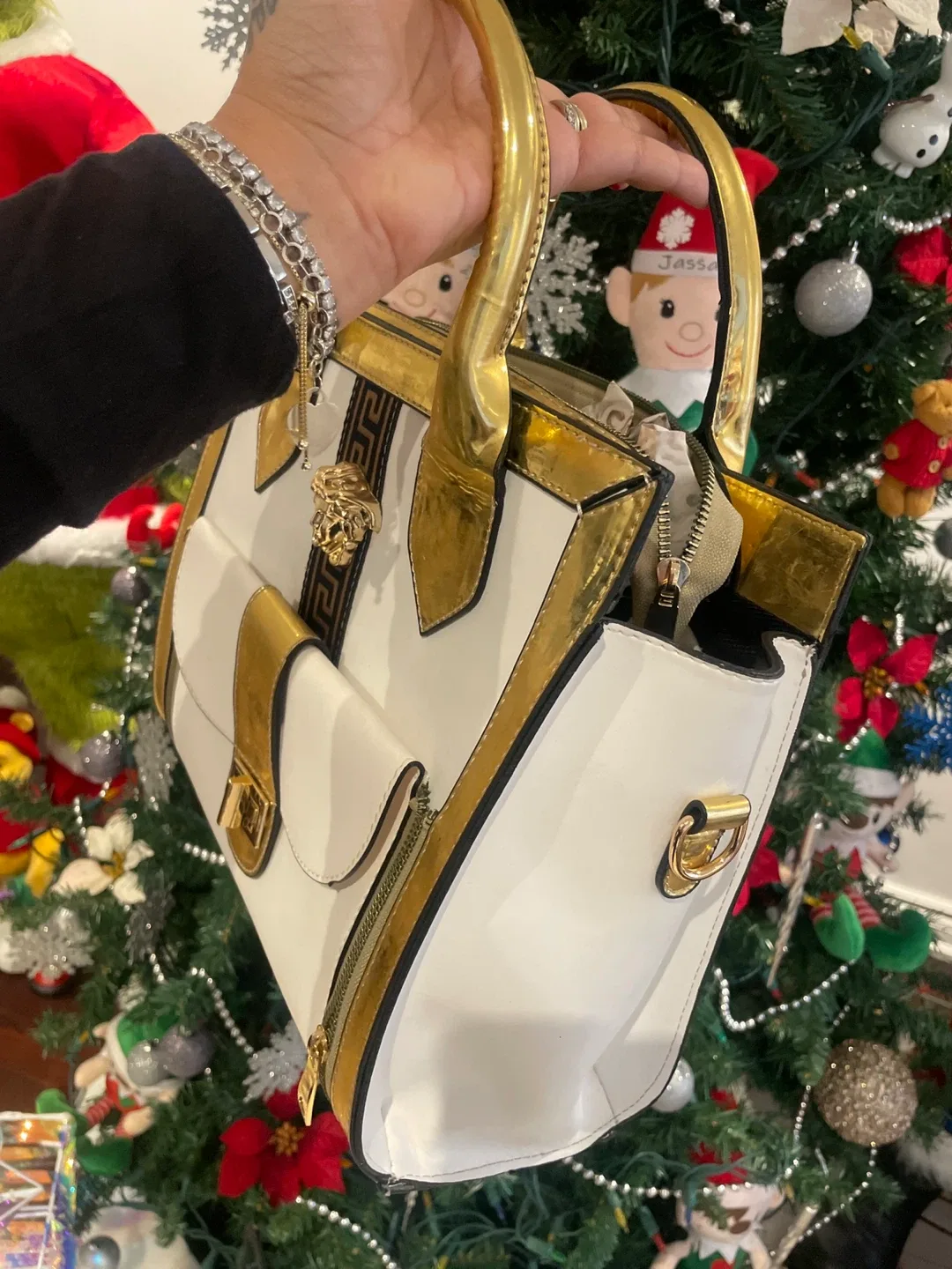 Versace White & Gold Handbag image indicator(2)