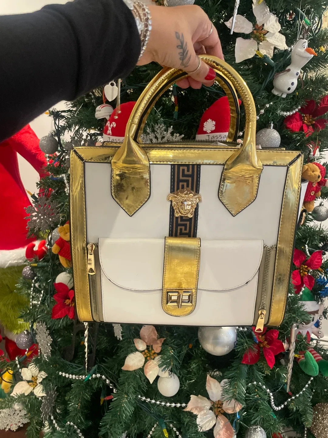 Versace White & Gold Handbag