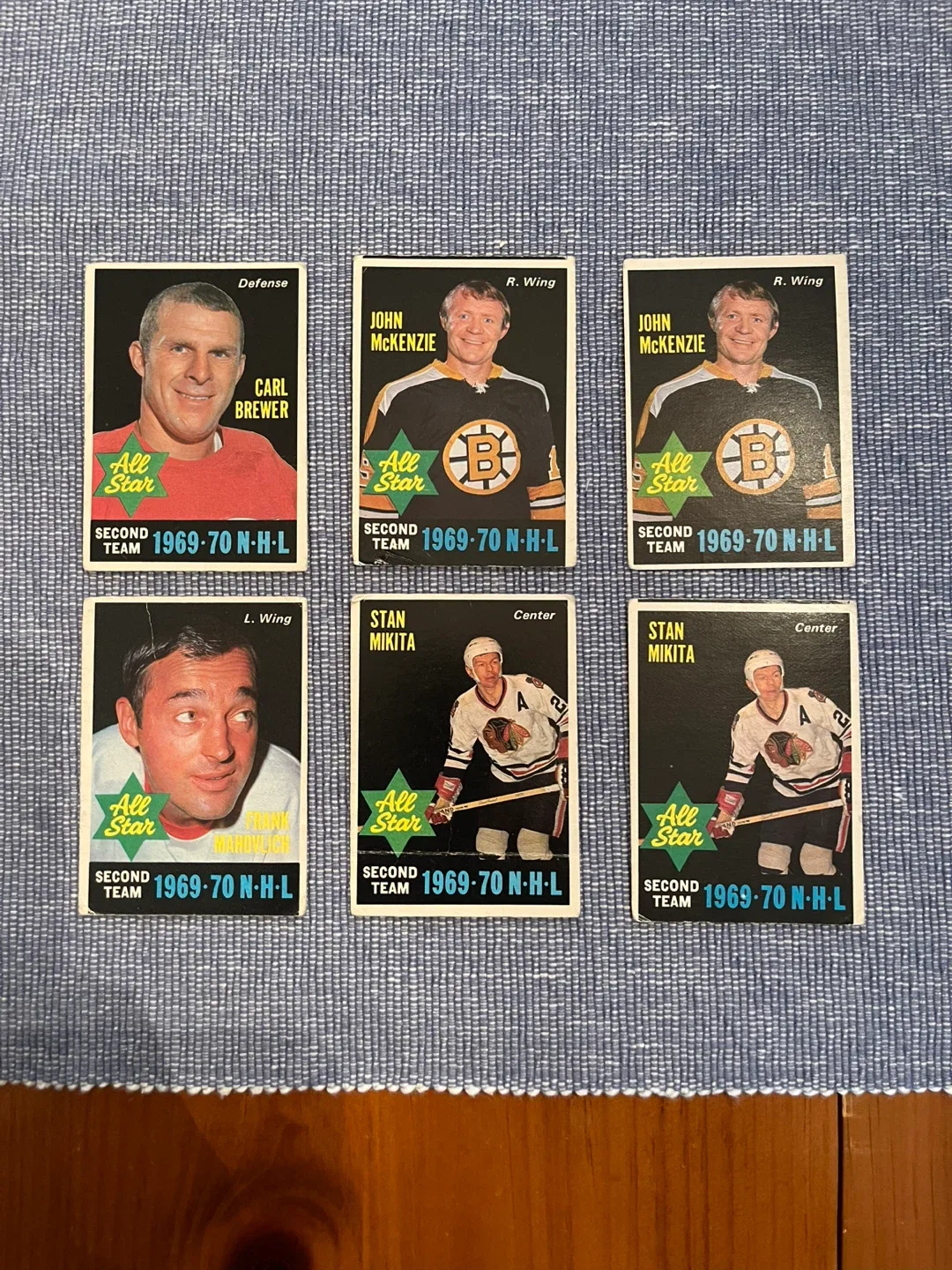 6 1969-70 O Pee Chee Hockey Cards