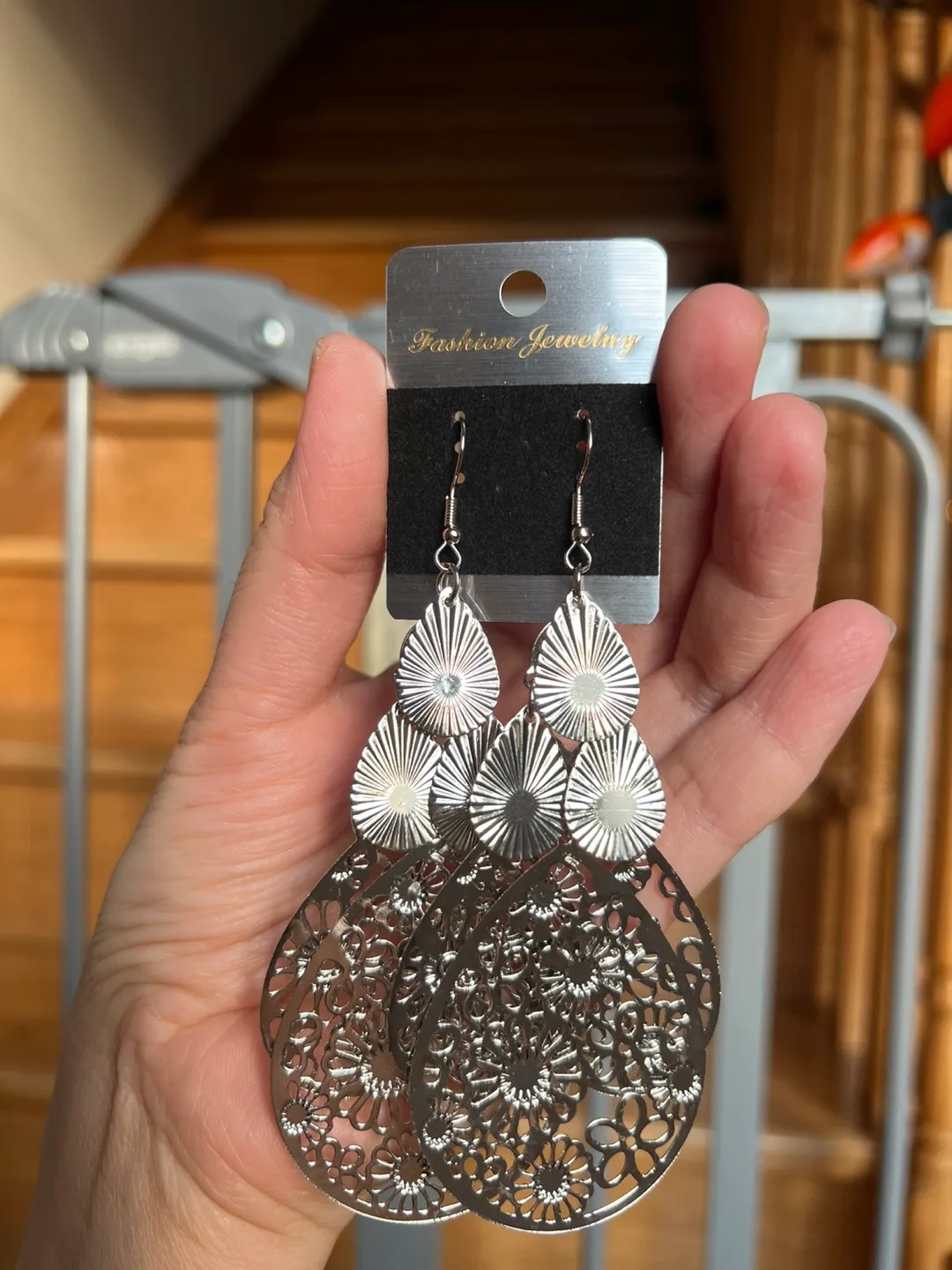 Fashion Jewelry Silver Dangle Earrings image indicator(3)