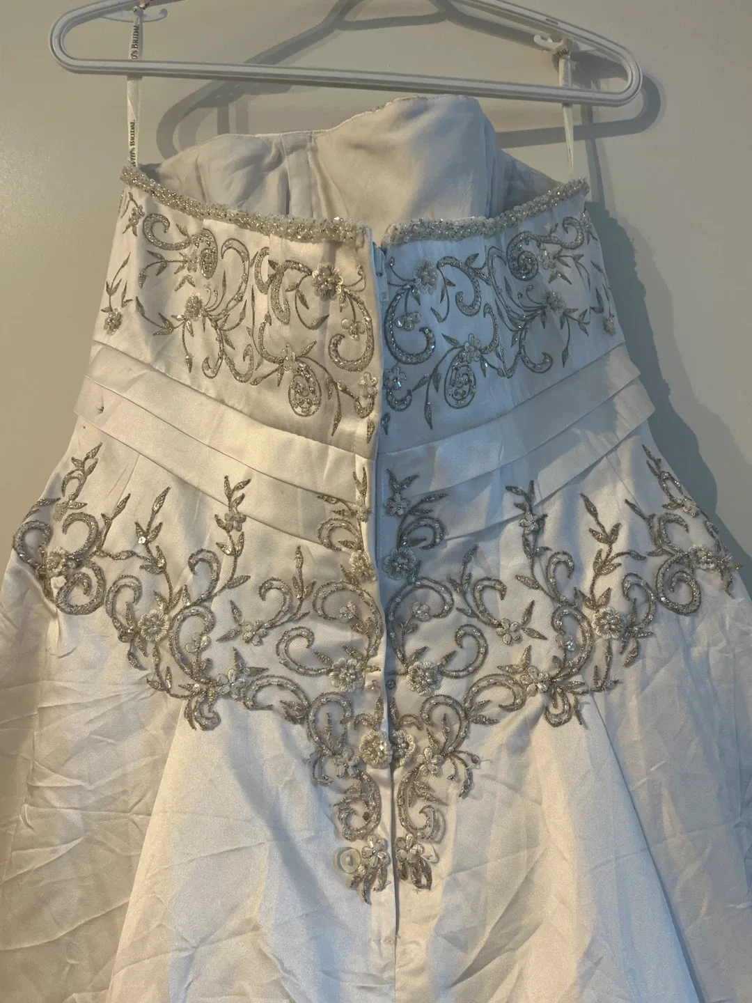 Wedding Dress - White with Silver Embroidery image indicator(3)