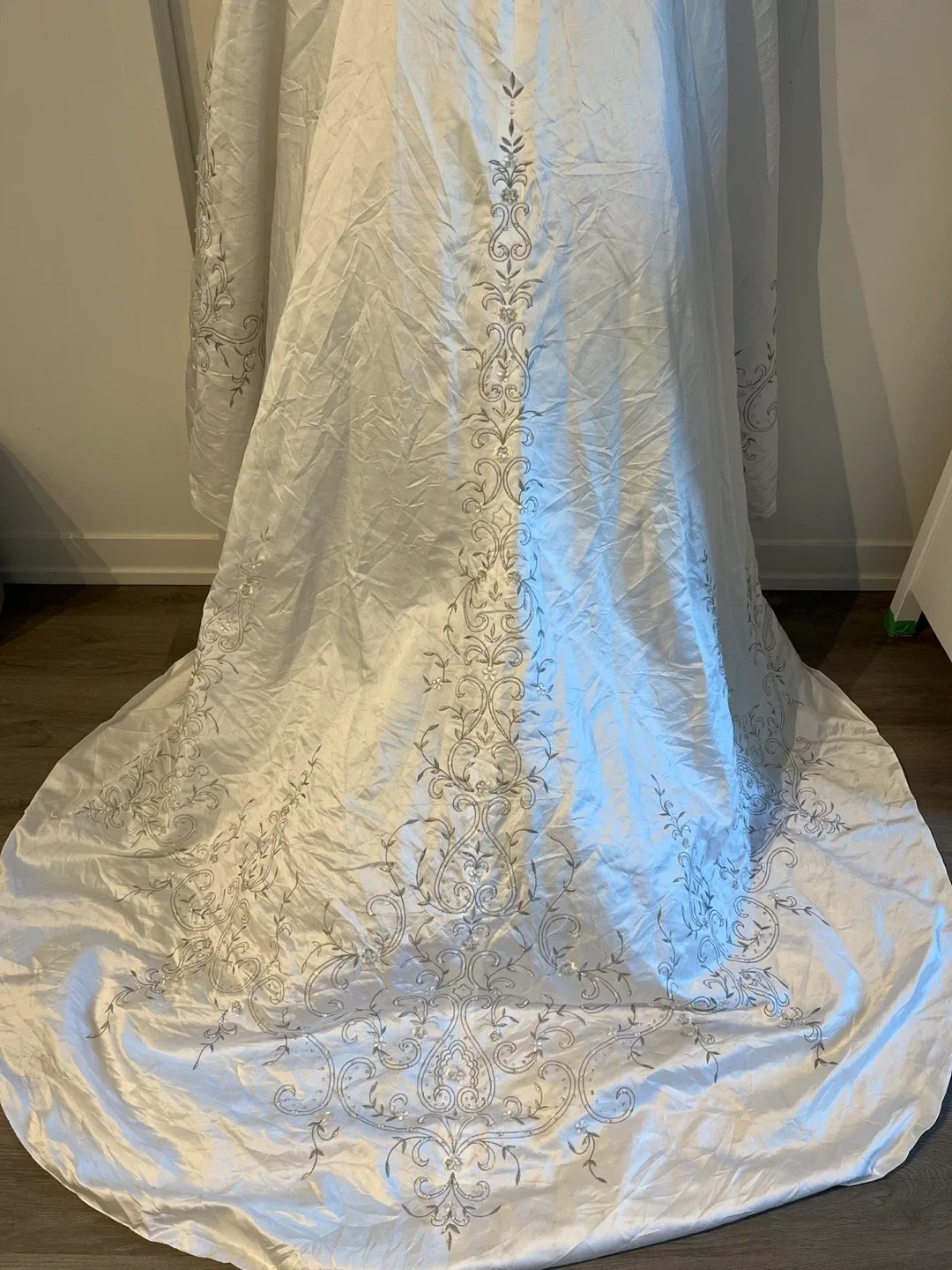 Wedding Dress - White with Silver Embroidery image indicator(4)