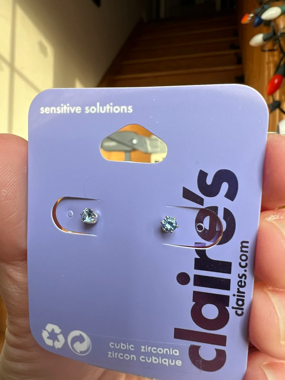 Claire's Cubic Zirconia Stud Earrings - New