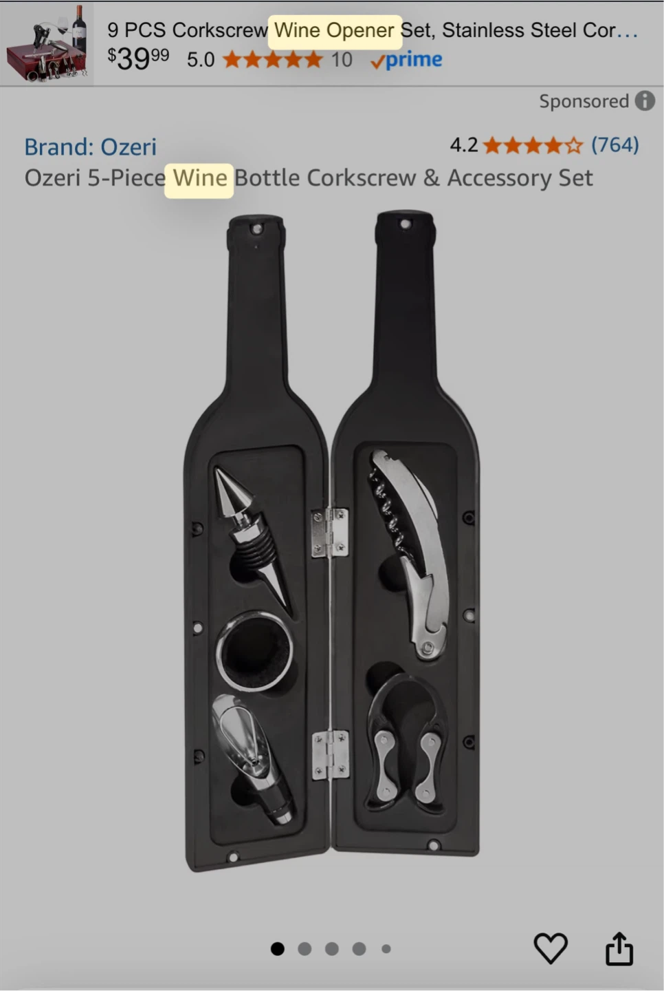Ozeri 5-Piece Wine Bottle