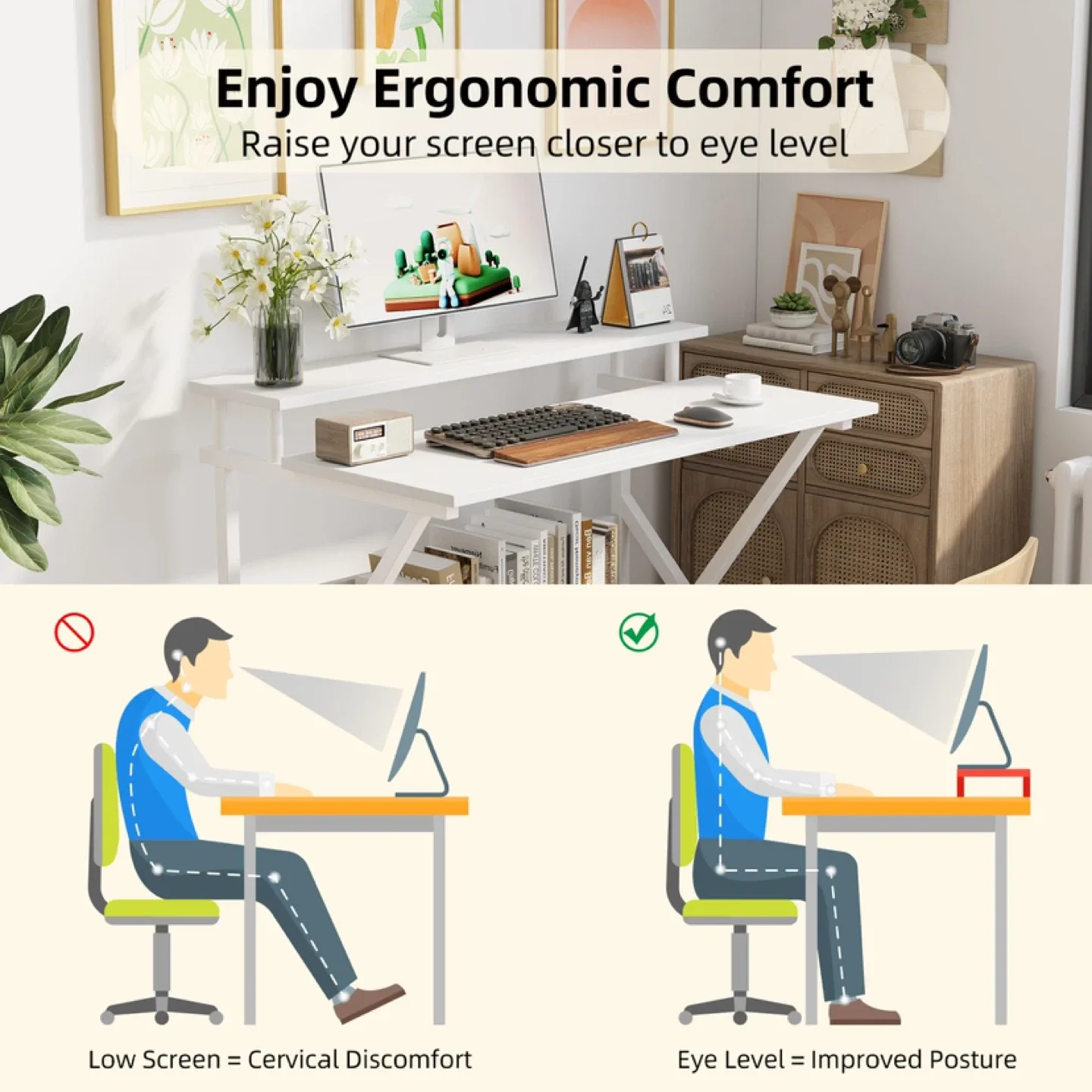 MEXIN 27'' Small Computer Desk, Home Office Desk image indicator(5)