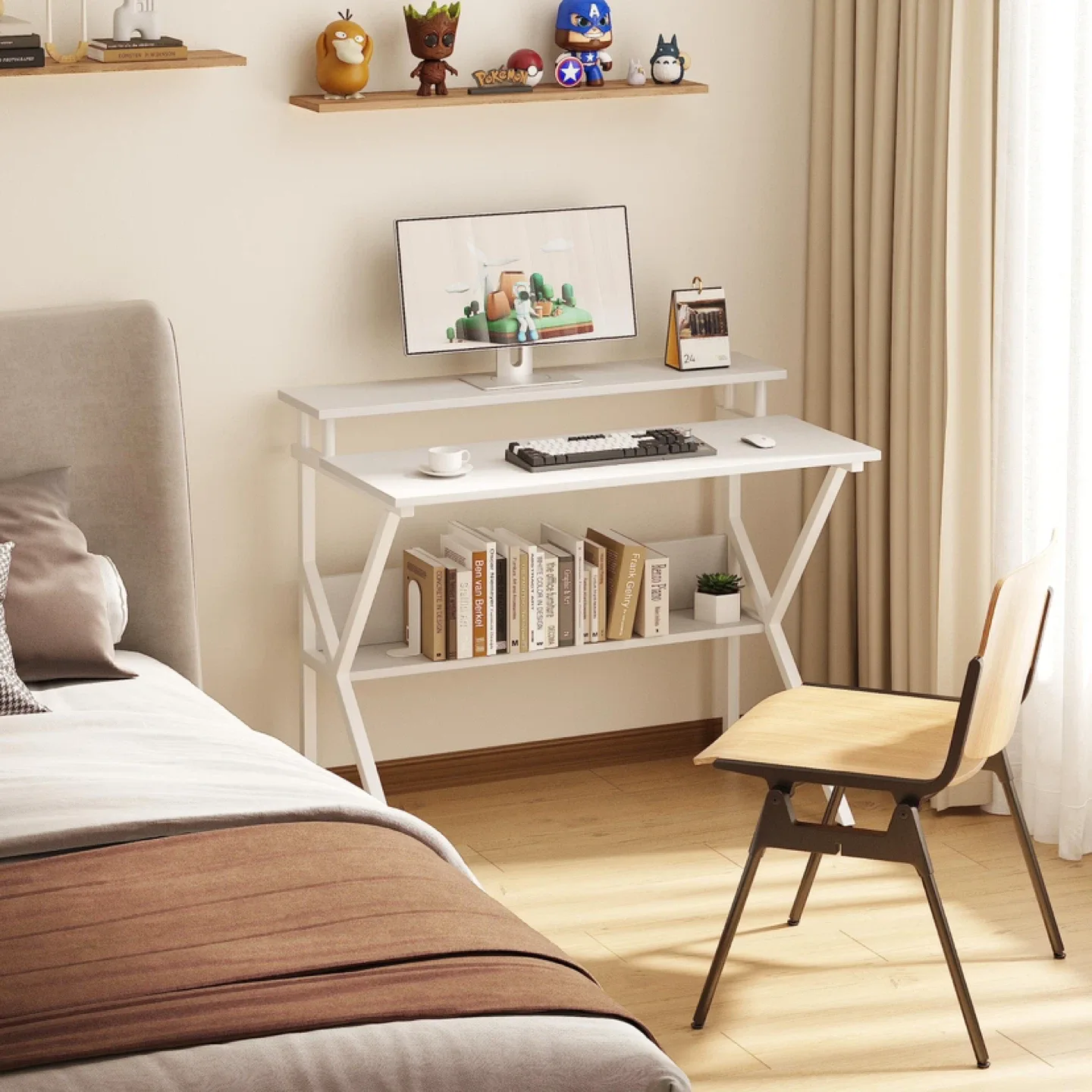 MEXIN 27'' Small Computer Desk, Home Office Desk image indicator(4)