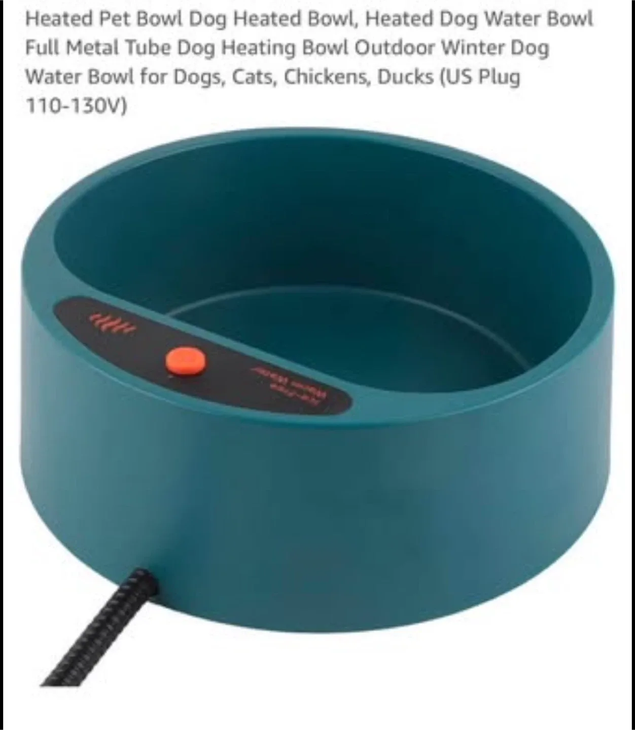 New New Heated Pet Bowl- ice free