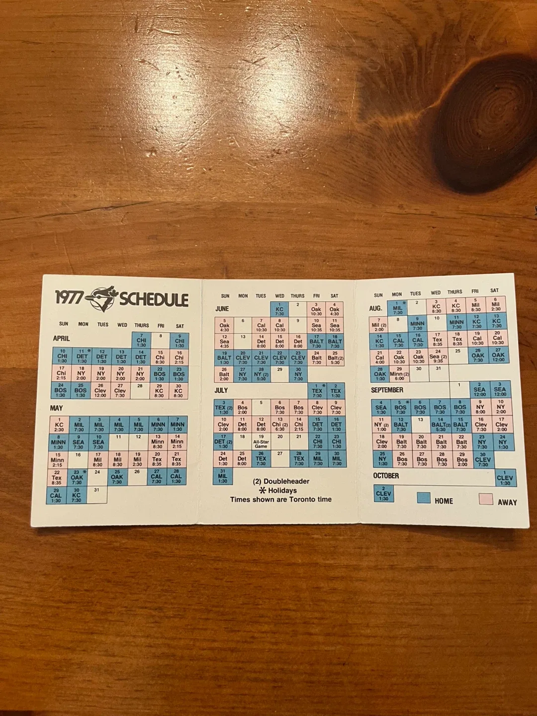 1977 Toronto Blue Jays "CIBC" Official Baseball Schedule MLB image indicator(2)