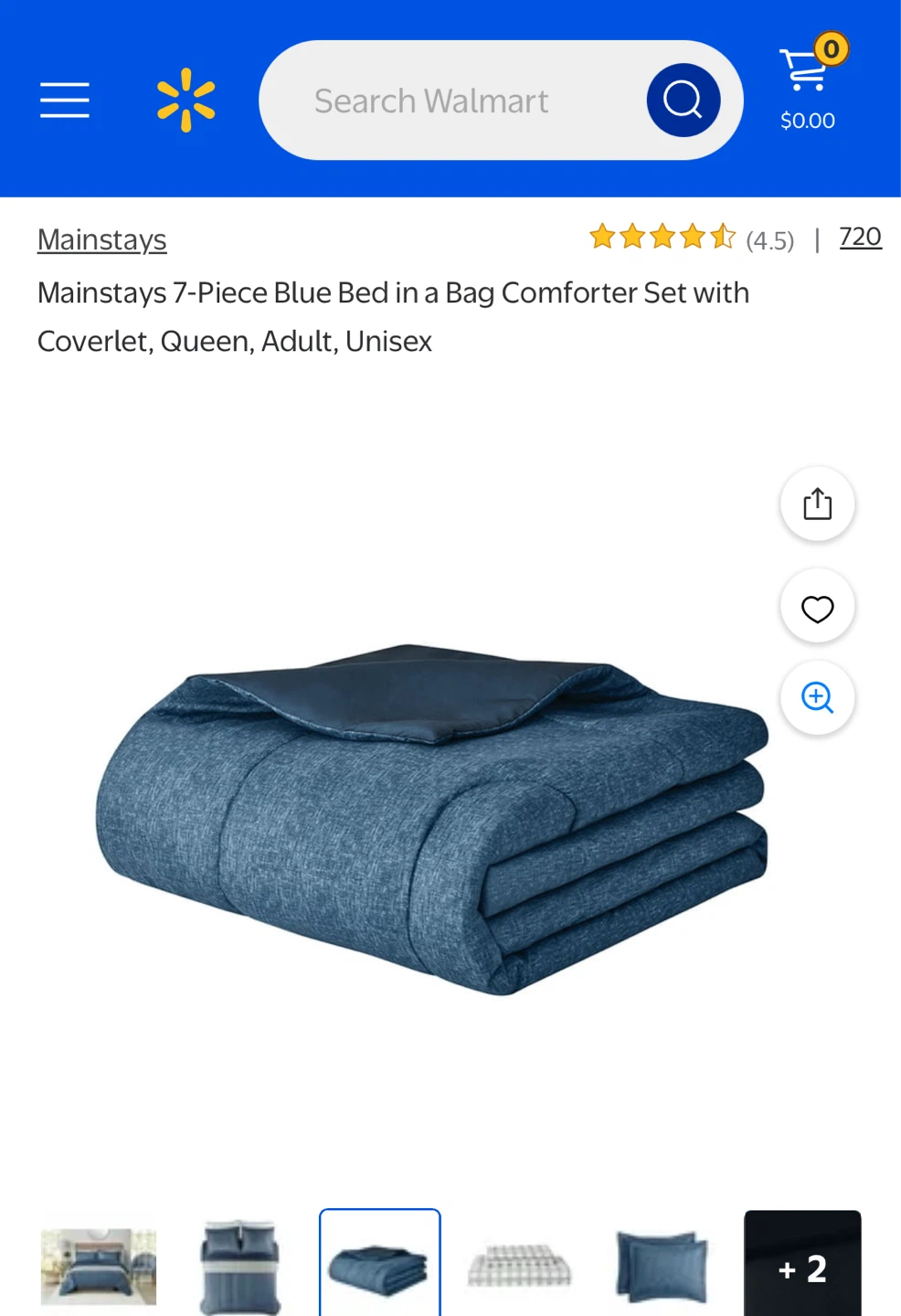 4 Piece Queen Bed in a Bag Comforter Set - Blue - photo 2