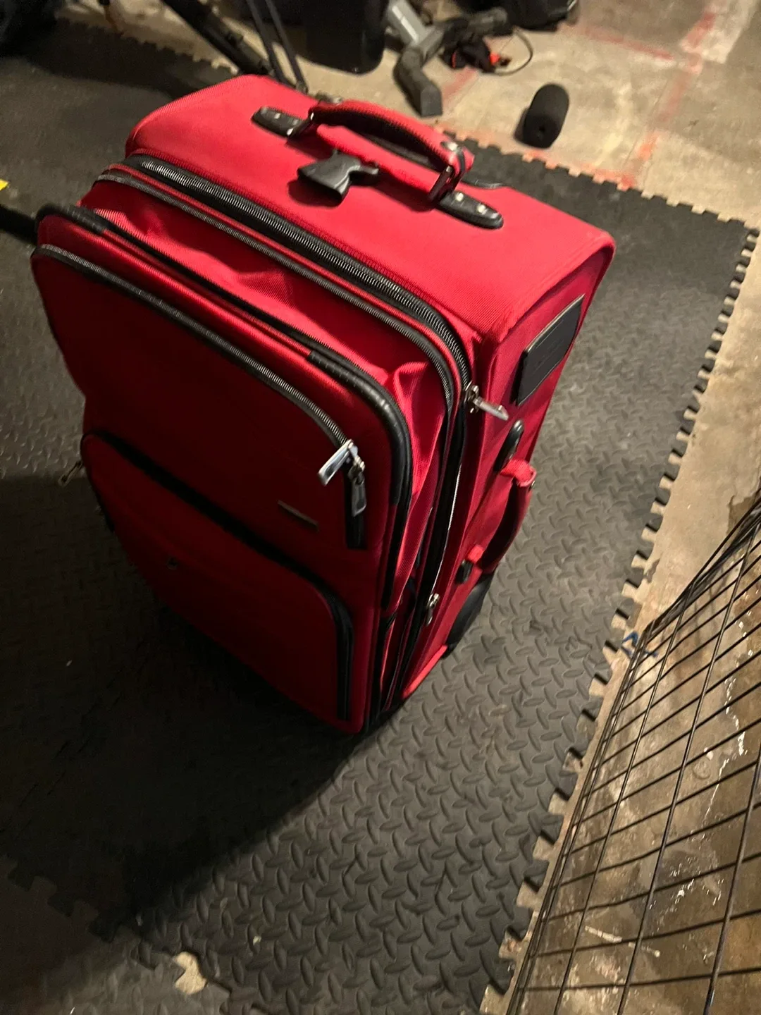Red Rolling Suitcase, h26”x w16”
