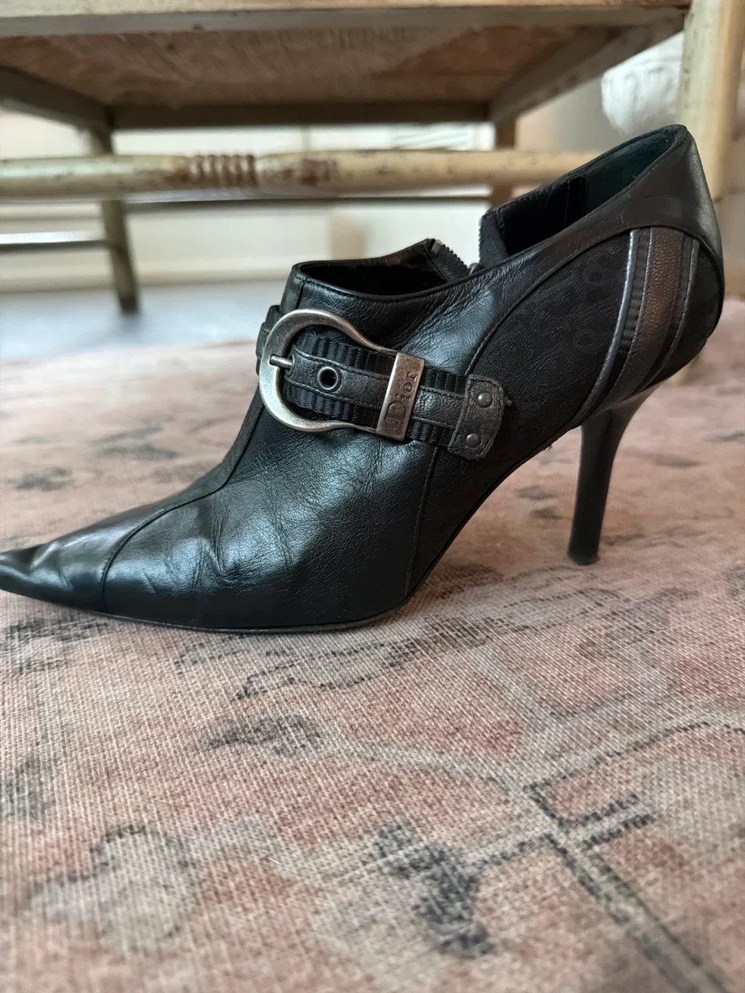 Dior Black Leather Heeled Booties image indicator(2)