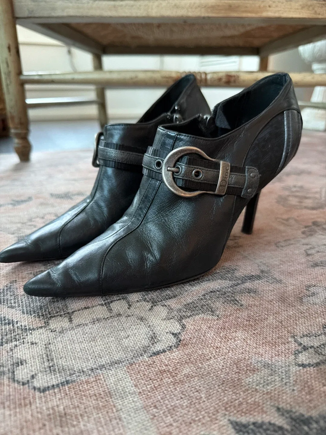 Dior Black Leather Heeled Booties image indicator(3)