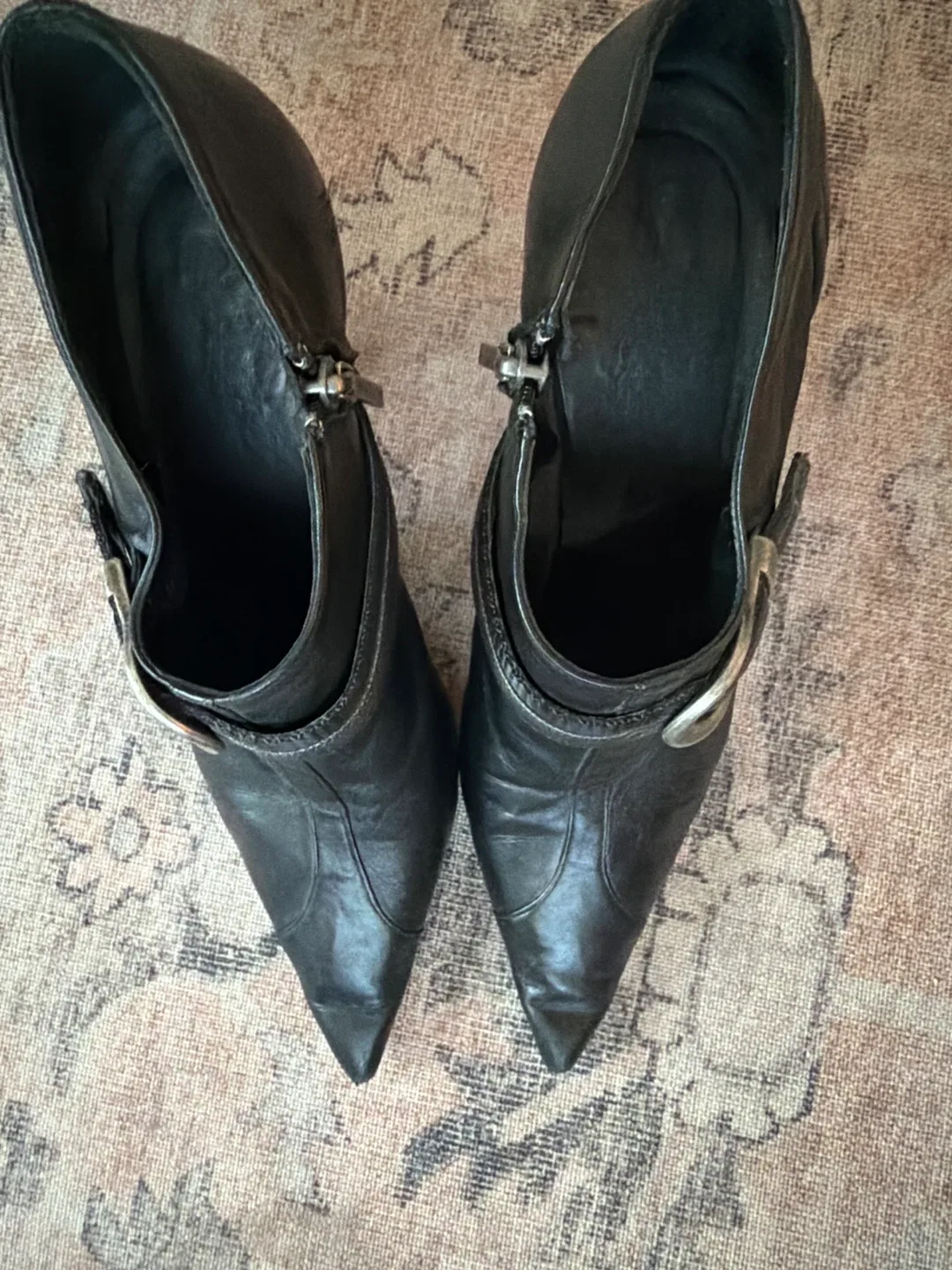 Dior Black Leather Heeled Booties image indicator(4)