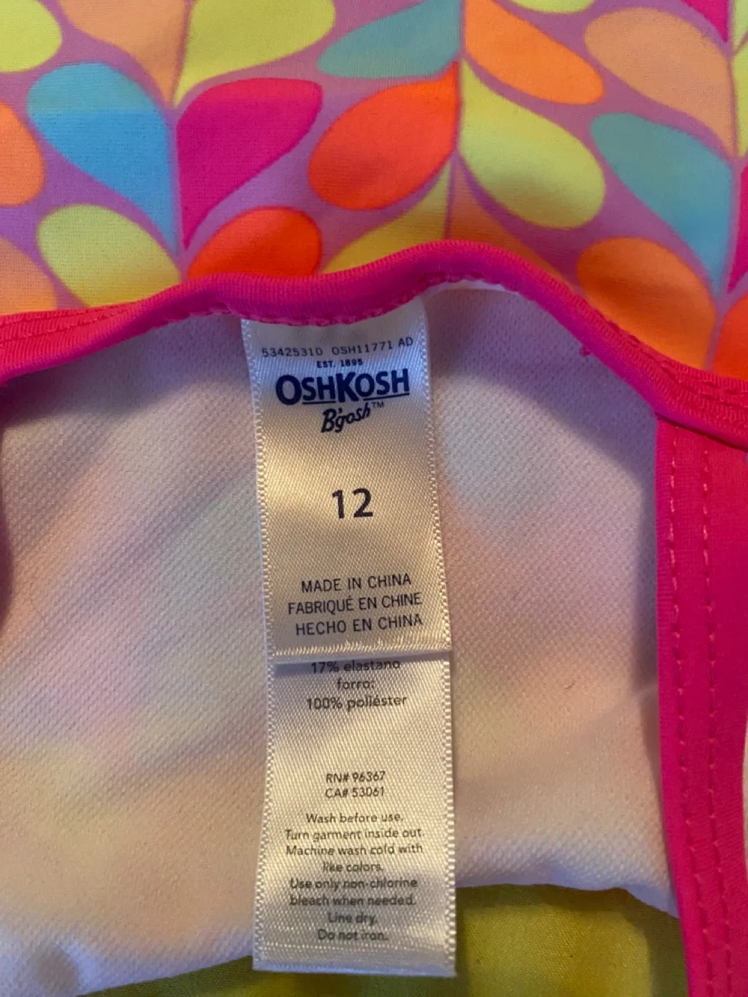 OshKosh B'gosh Girls' Swim Top - Size 12 image indicator(3)