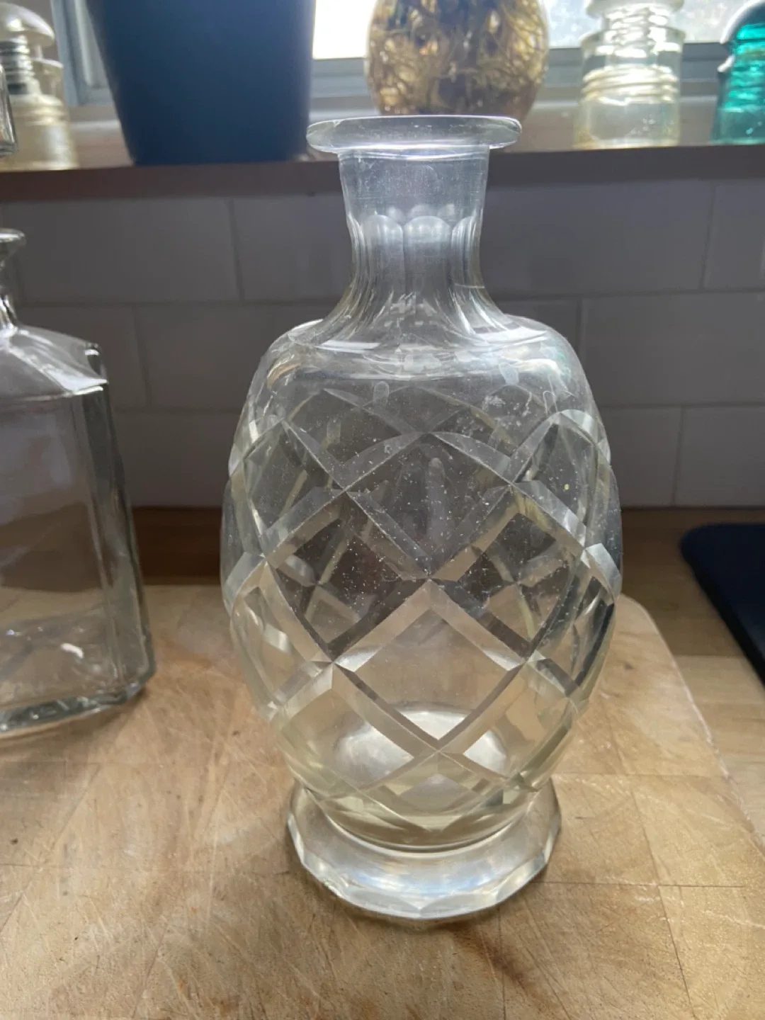 Crystal Glass Creamer, Sugar Bowl, Decanter & Vase image indicator(6)